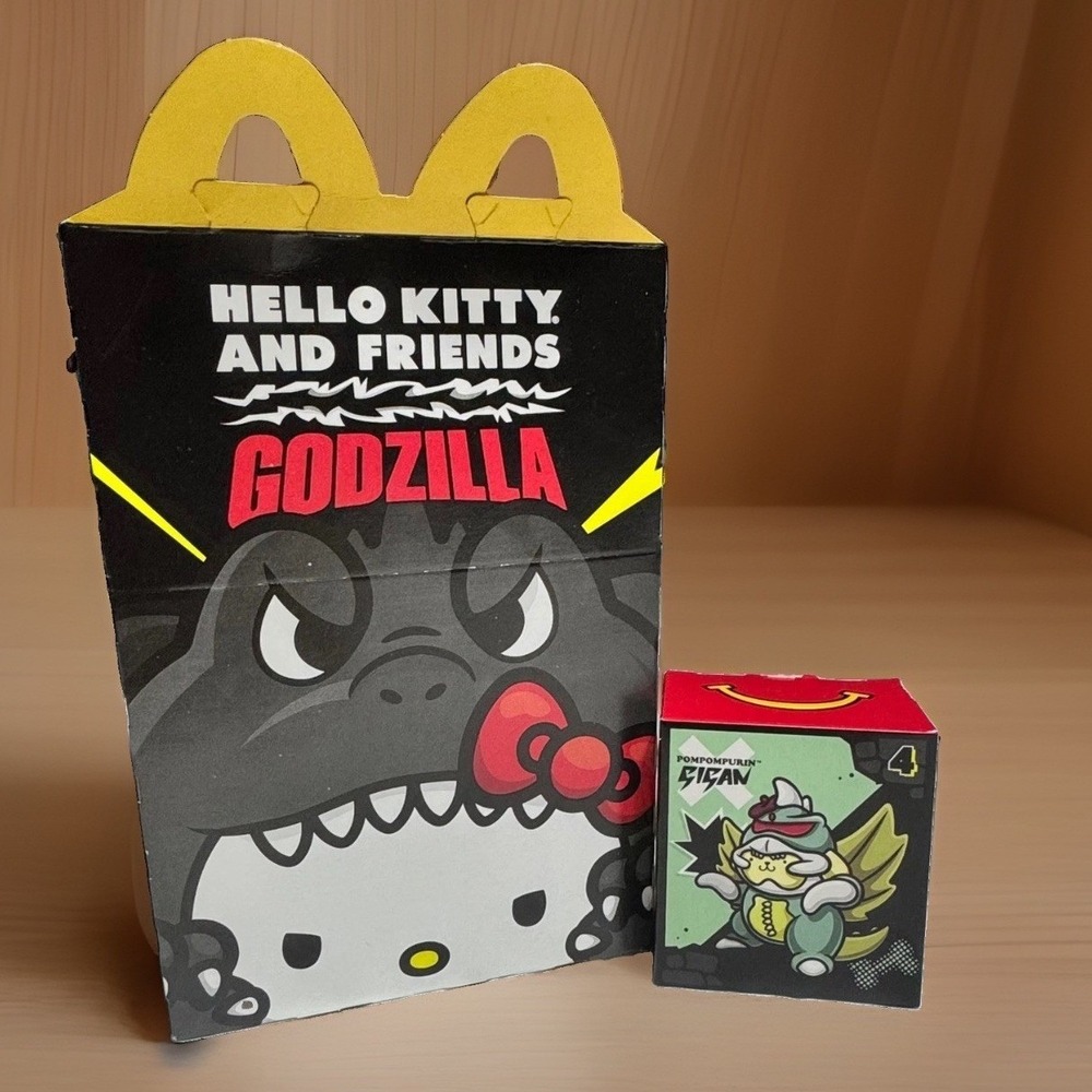 2026 McDonalds Hello Kitty x Pompompurin Gigan Godzilla Toy #4 Sanrio w/ Box